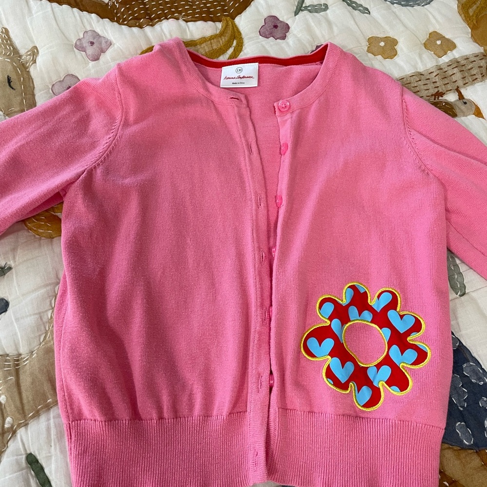 Hanna Andersson girls cardigan, pink, new size 130